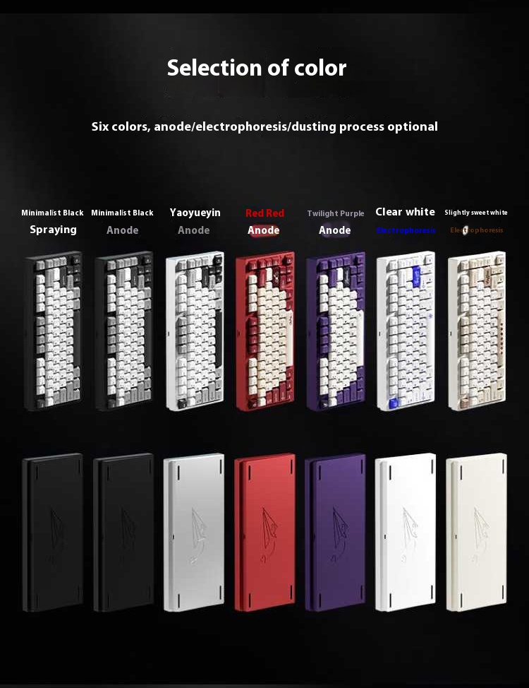 WEIKAV D75 Aluminum Wireless Mechanical Keyboard 75% Hot swappable RGB ...