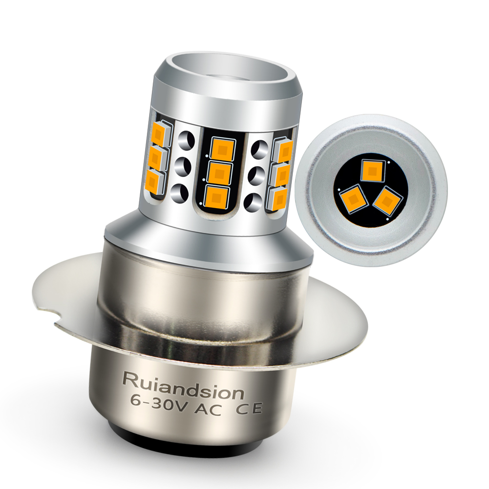 Ruiandsion Lampadina LED P36D Per Faro Moto - 6-24V, 860 Lumen, Hi/Lo Beam, Non Polarità, Dissipazione In Alluminio