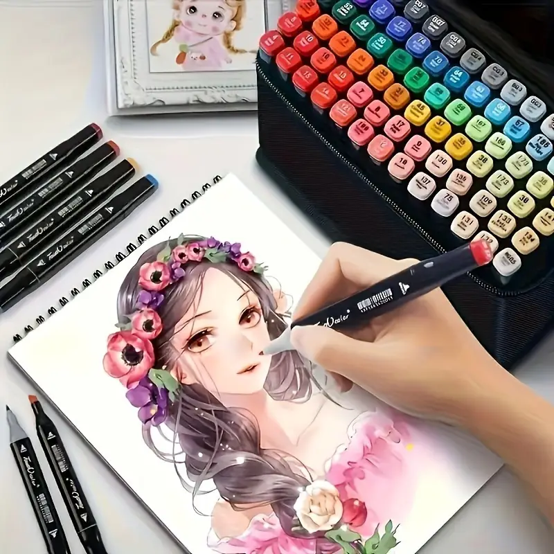 Color Marker Pen Set for Students and Children, Anime Drawing ...