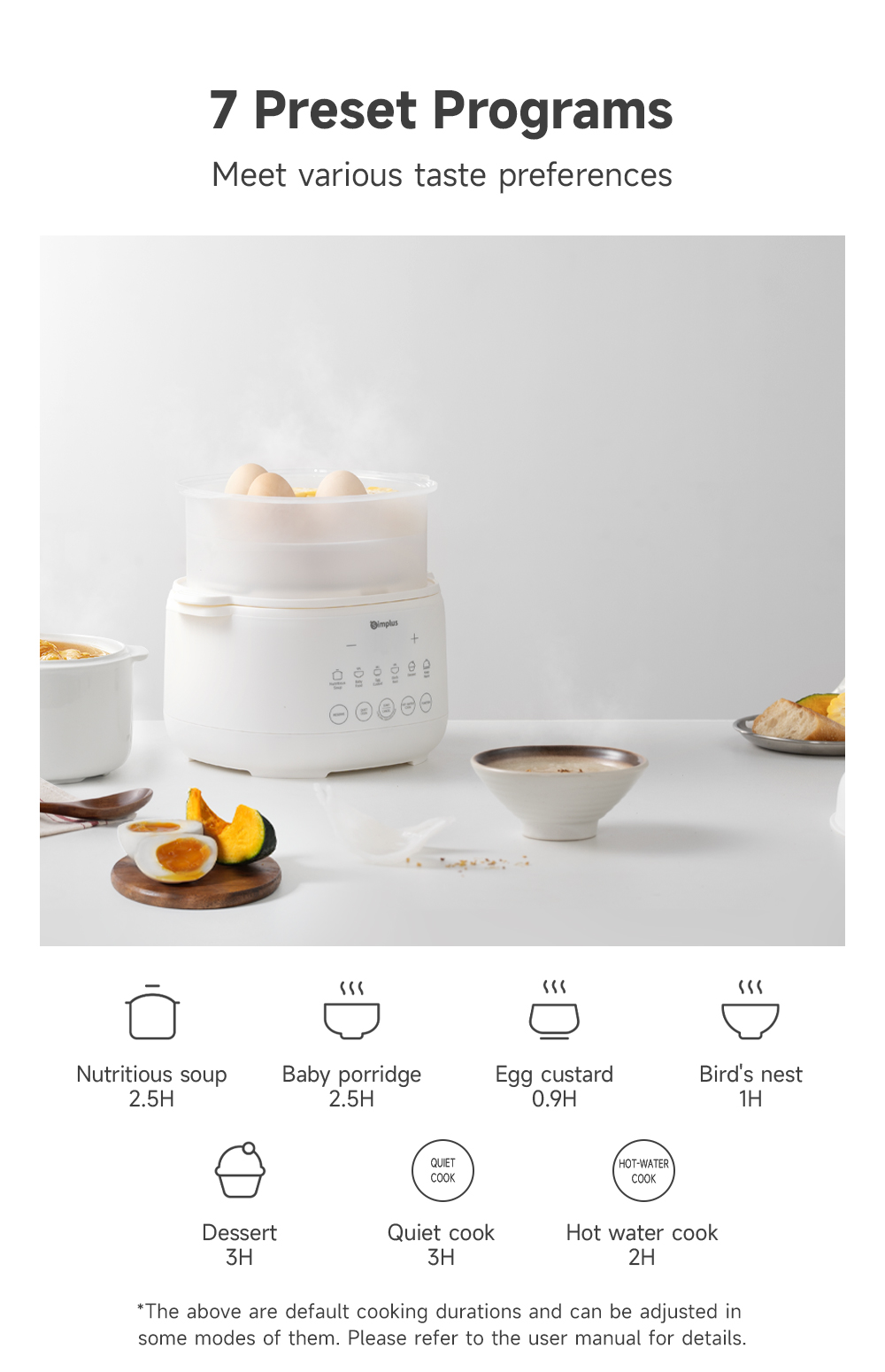 Simplus Electric Slow Cooker | Baby Food | 1L Stew Pot | 8H Auto Keep ...
