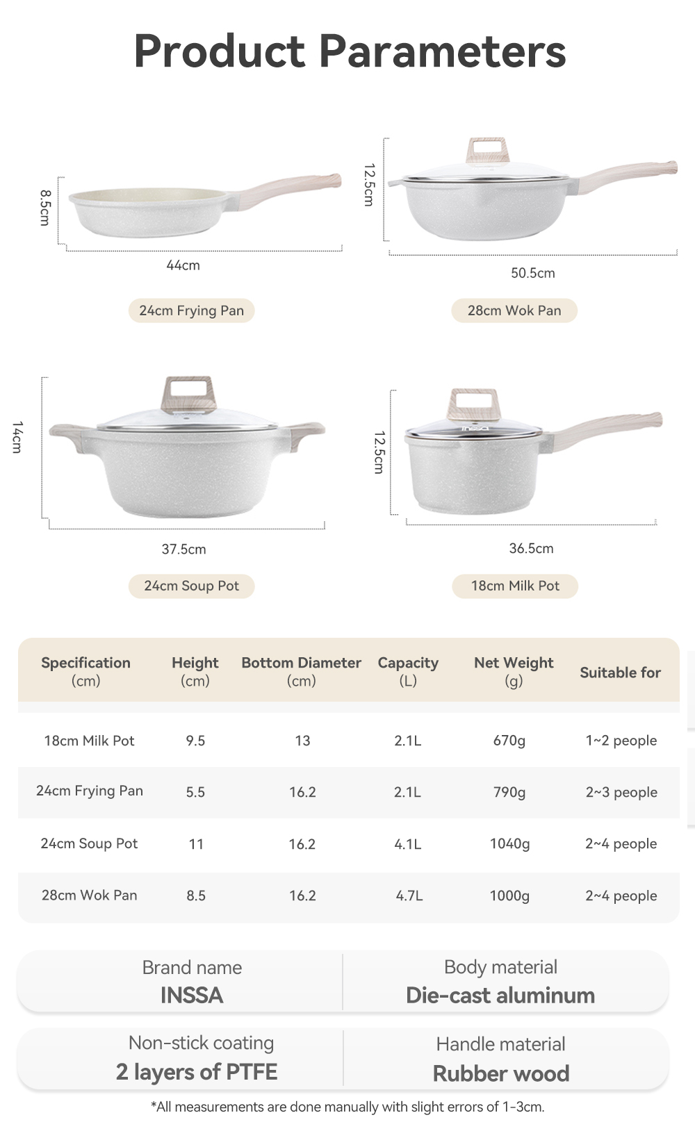 Simplus INSSA 7pcs Cookware Set丨Fry Pan Wok Soup Pot Saucepan丨Maifan ...