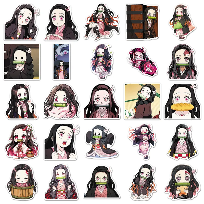 50pcs Anime Kamado Nezuko Stickers DIY Phone Laptop Luggage Skateboard ...
