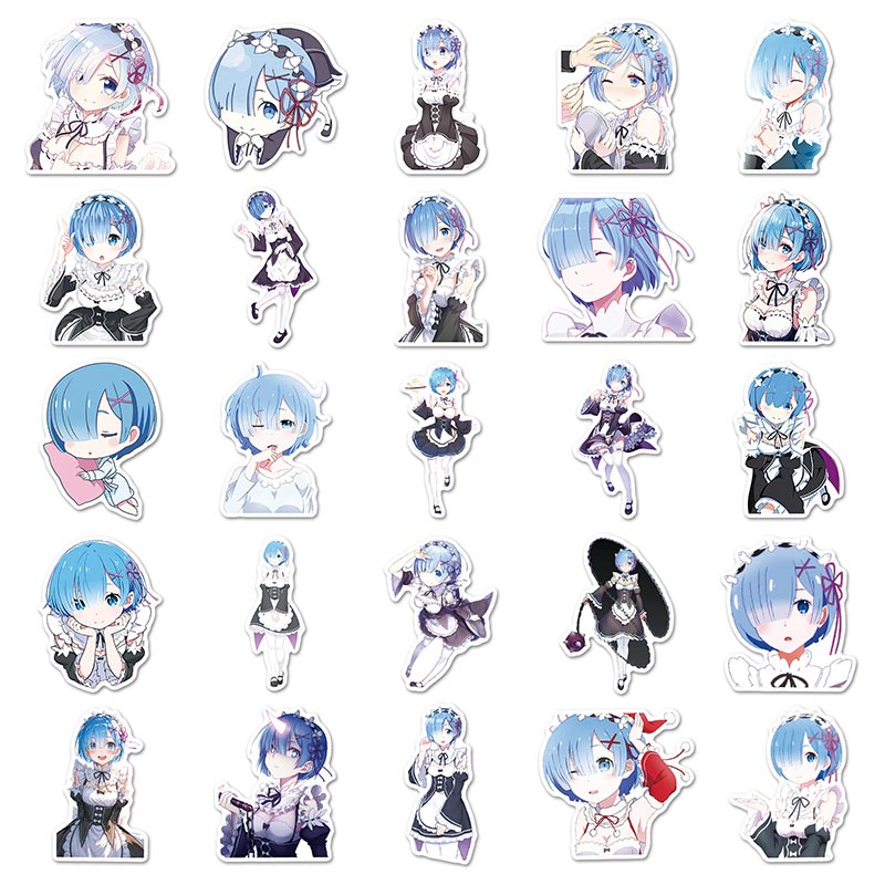 51pcs Rem Sticker DIY Laptop Phone Luggage Cup Anime Re:Life in a ...
