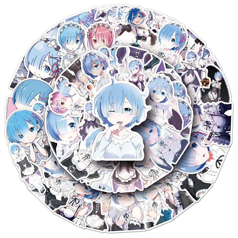 51pcs Rem Sticker DIY Laptop Phone Luggage Cup Anime Re:Life in a ...