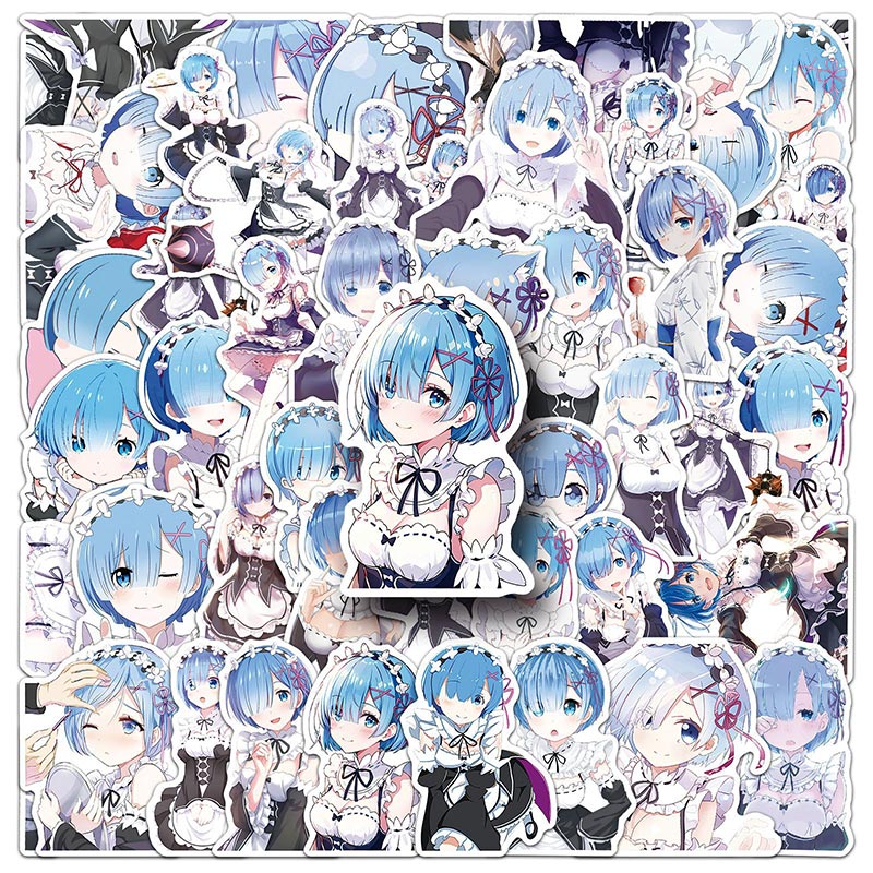 51pcs Rem Sticker DIY Laptop Phone Luggage Cup Anime Re:Life in a ...