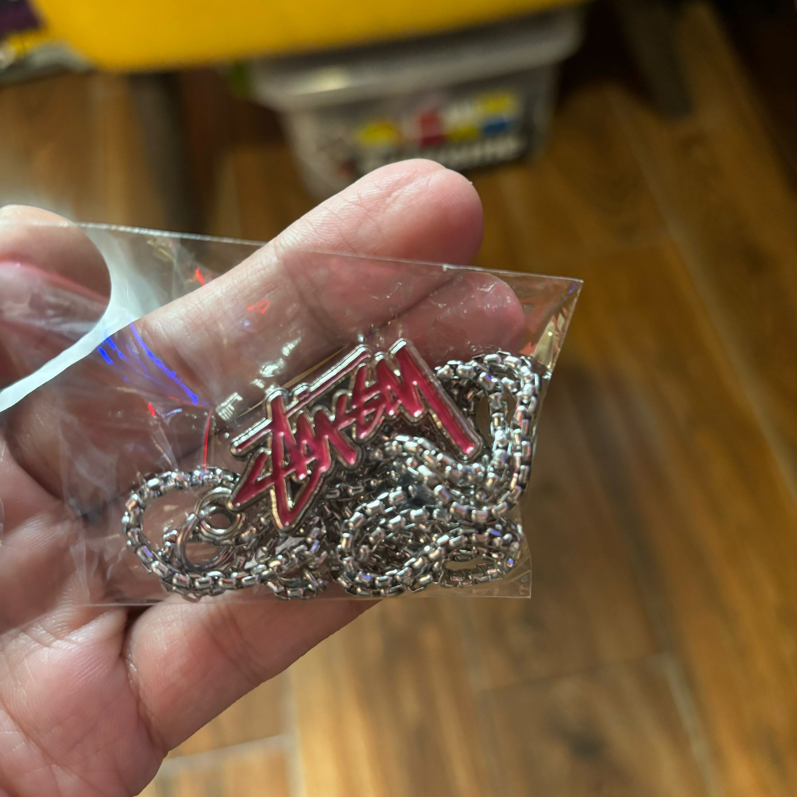 Street Wear stussy Keychain Backpack Pendant Stainless Steel logo ...