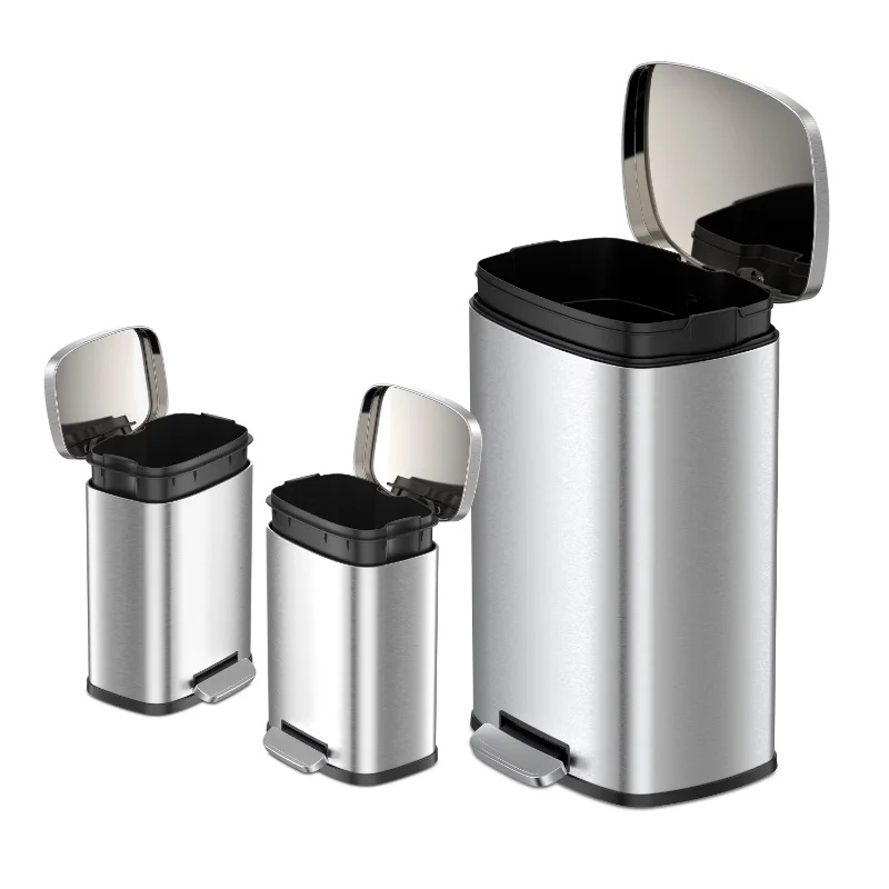 30L 50L Tong sampah besar Big dustbin Kitchen Pedal rubbish low closing ...