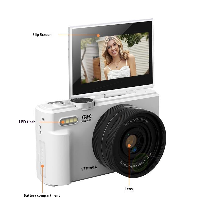HJX WD08 Digital Camera for Photography, 5K Vlog Camera 3 Inch 180 ...