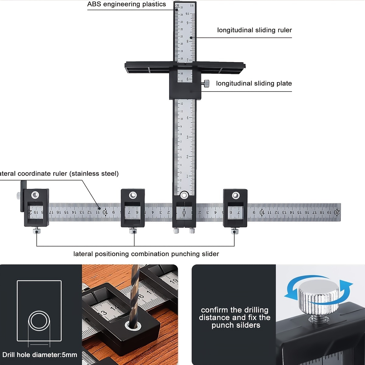 Black Cabinet Hardware Jig Tool - A Guide for Drilling Handles and ...