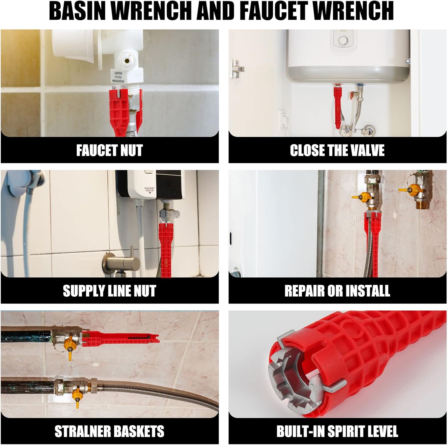14 in 1 Faucet and Sink Installer Multi Tool,Multi-Purpose Plumbing ...