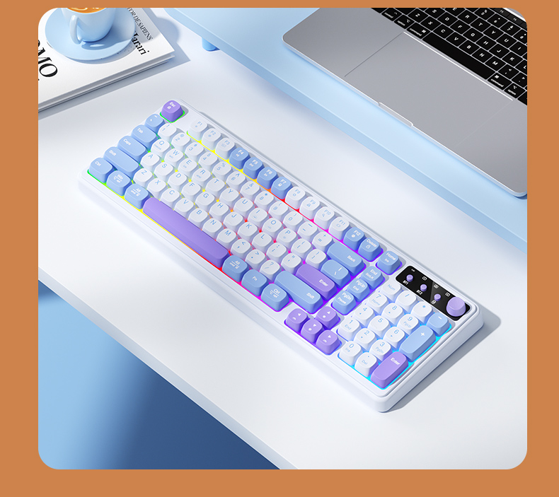 B.O.W K520 RGB Backlight Rechargeable Ergonomic Gaming Keyboard With ...