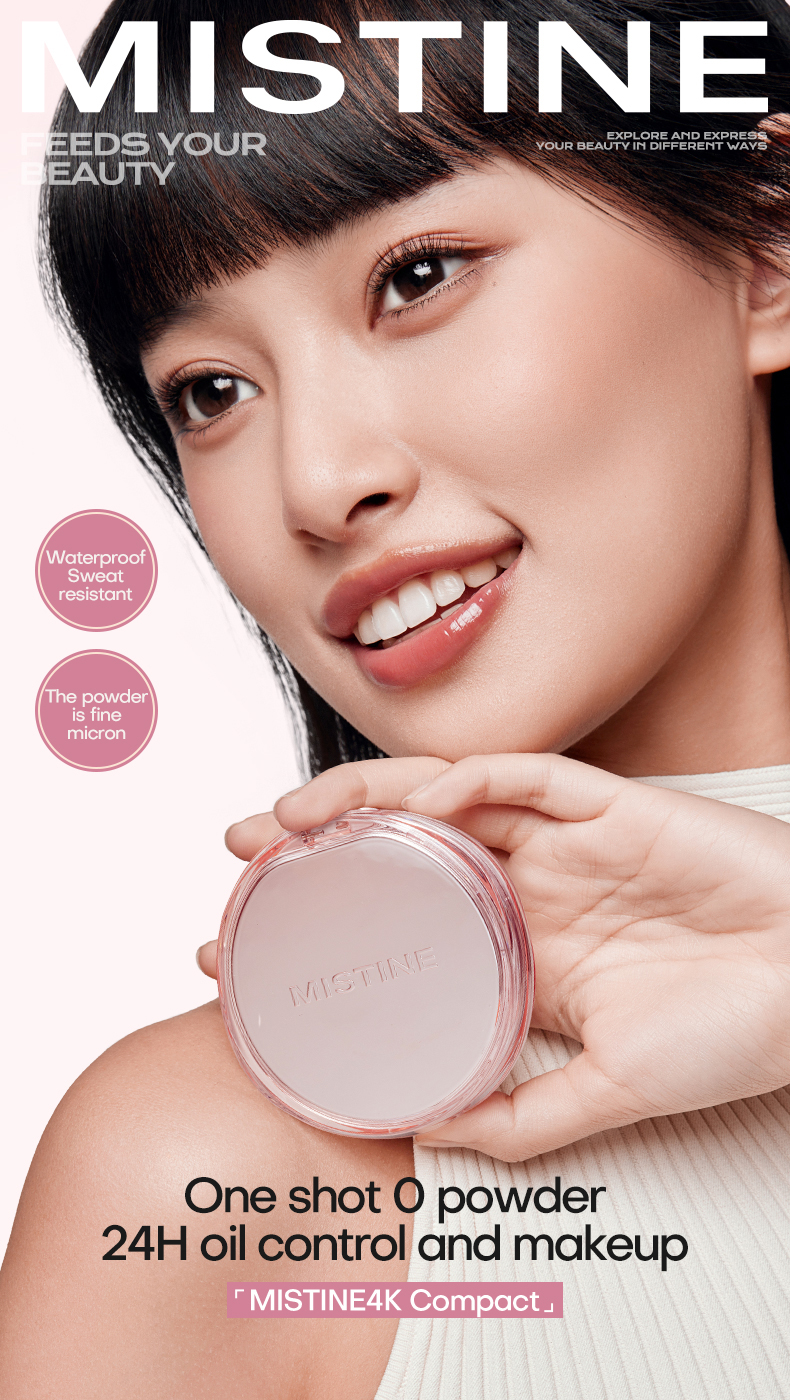 MISTINE Face Oil Control Powder 4K Compact Powder Makeup Setting Powder ...