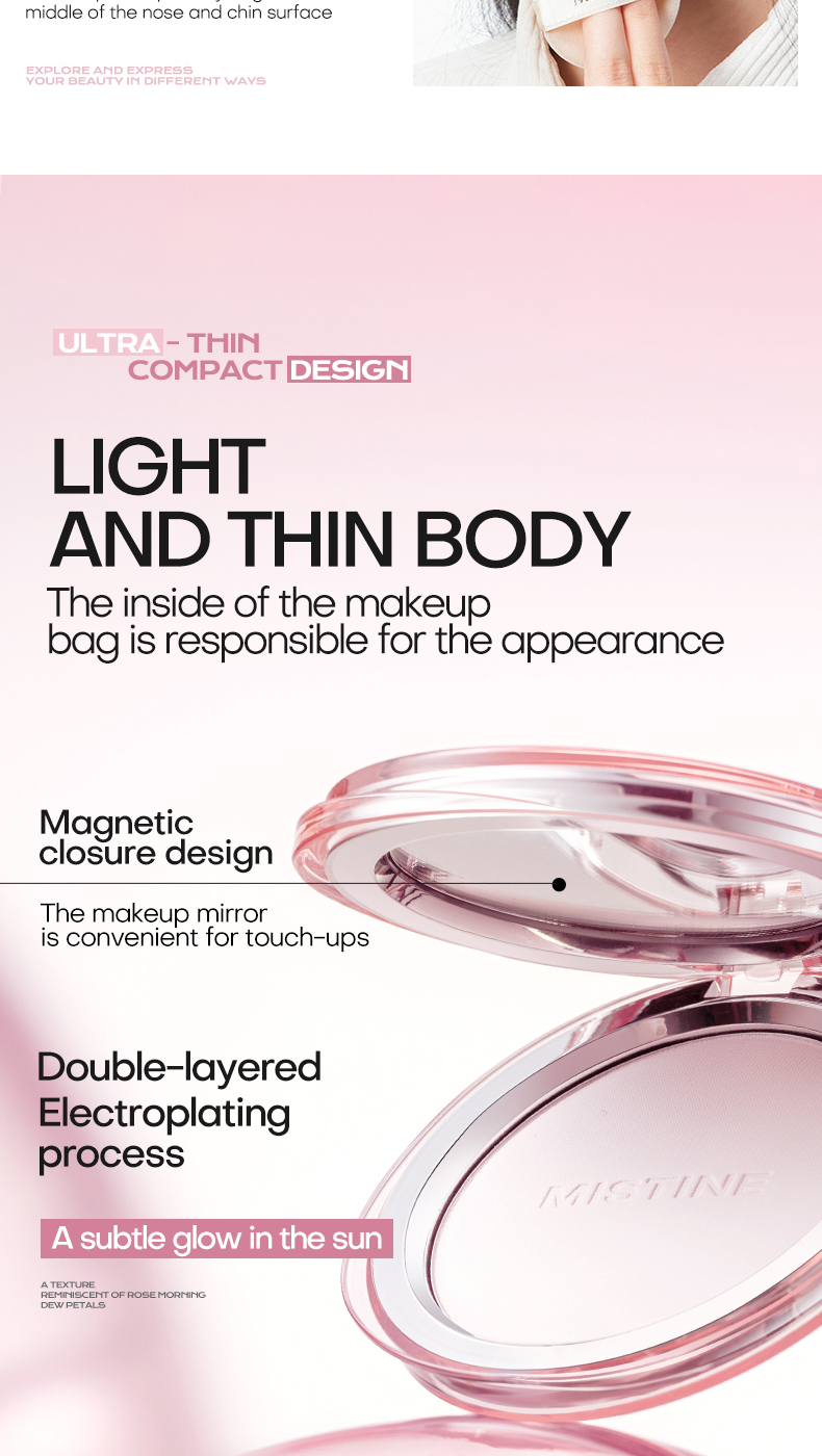MISTINE Face Oil Control Powder 4K Compact Powder Makeup Setting Powder ...