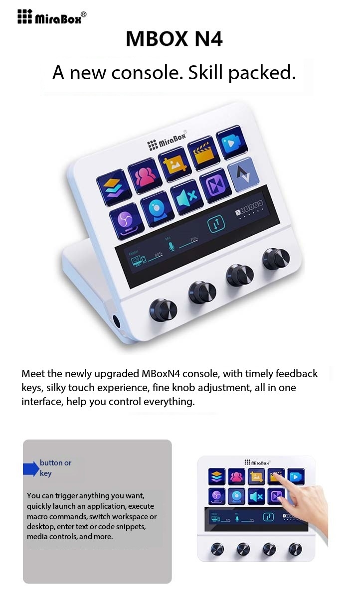 Mirabox N4 Custom keyboard with screen Touch Live console Visual ...