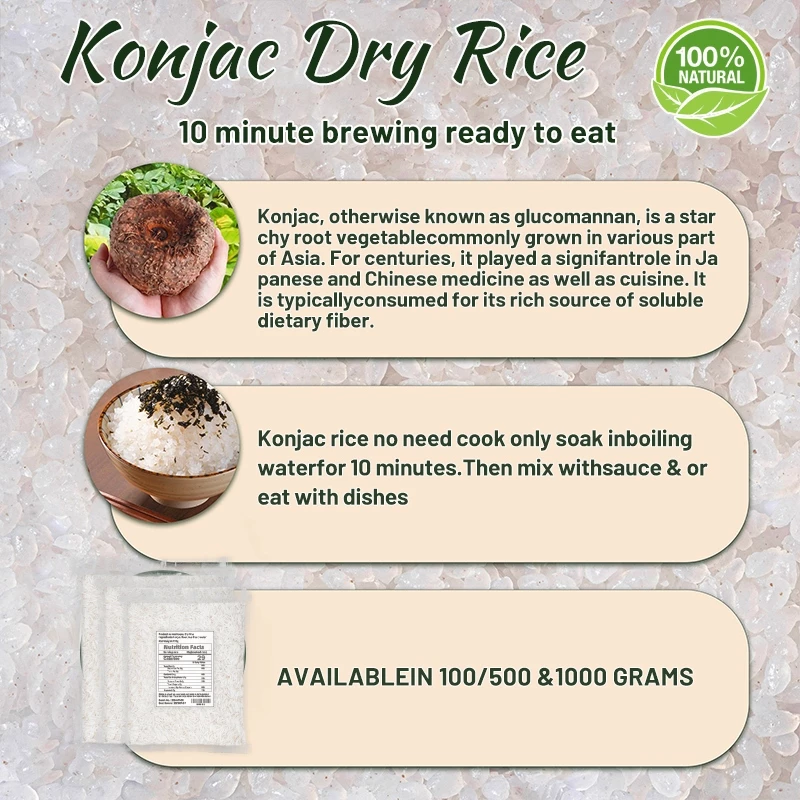Halal konjac Dry Rice1kg Shirataki Rice Less Carb Zero Fat Low Calorie ...