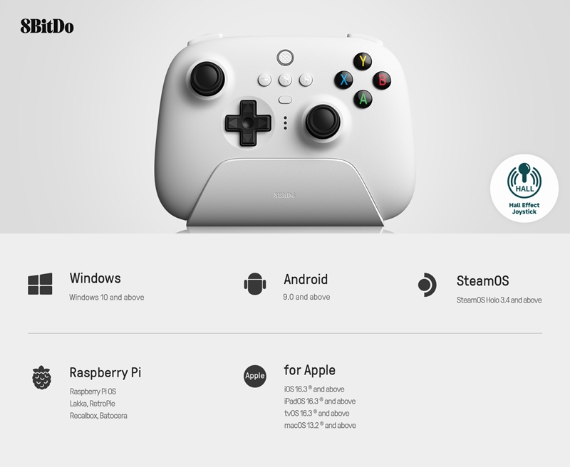 8BitDo Ultimate 2 Wireless Controller for Windows PC Android Steam Deck ...