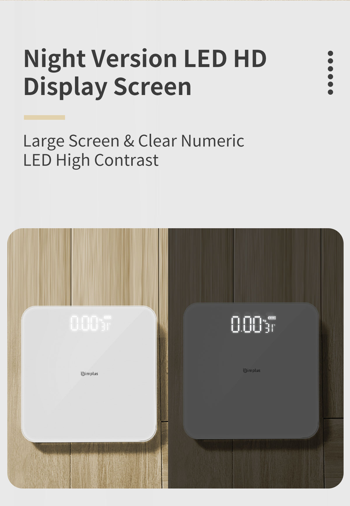 Simplus Body Scale丨Digital KG Ib丨Bathroom Weighing Scale丨USB Charging丨 ...
