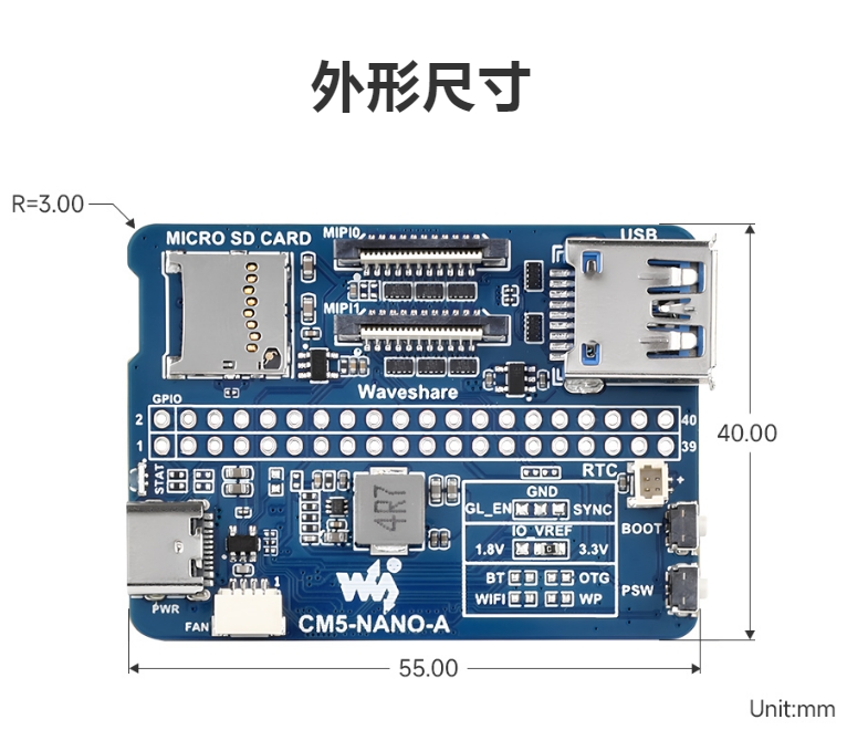 Raspberry Pie Compute Module 5 Ultra Mini Expansion Board Type A Only ...