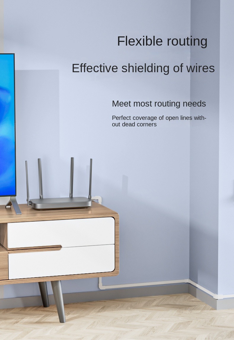 PVC Square Trunking Self-Adhesive Open-Mounted Invisible Wire Trough ...