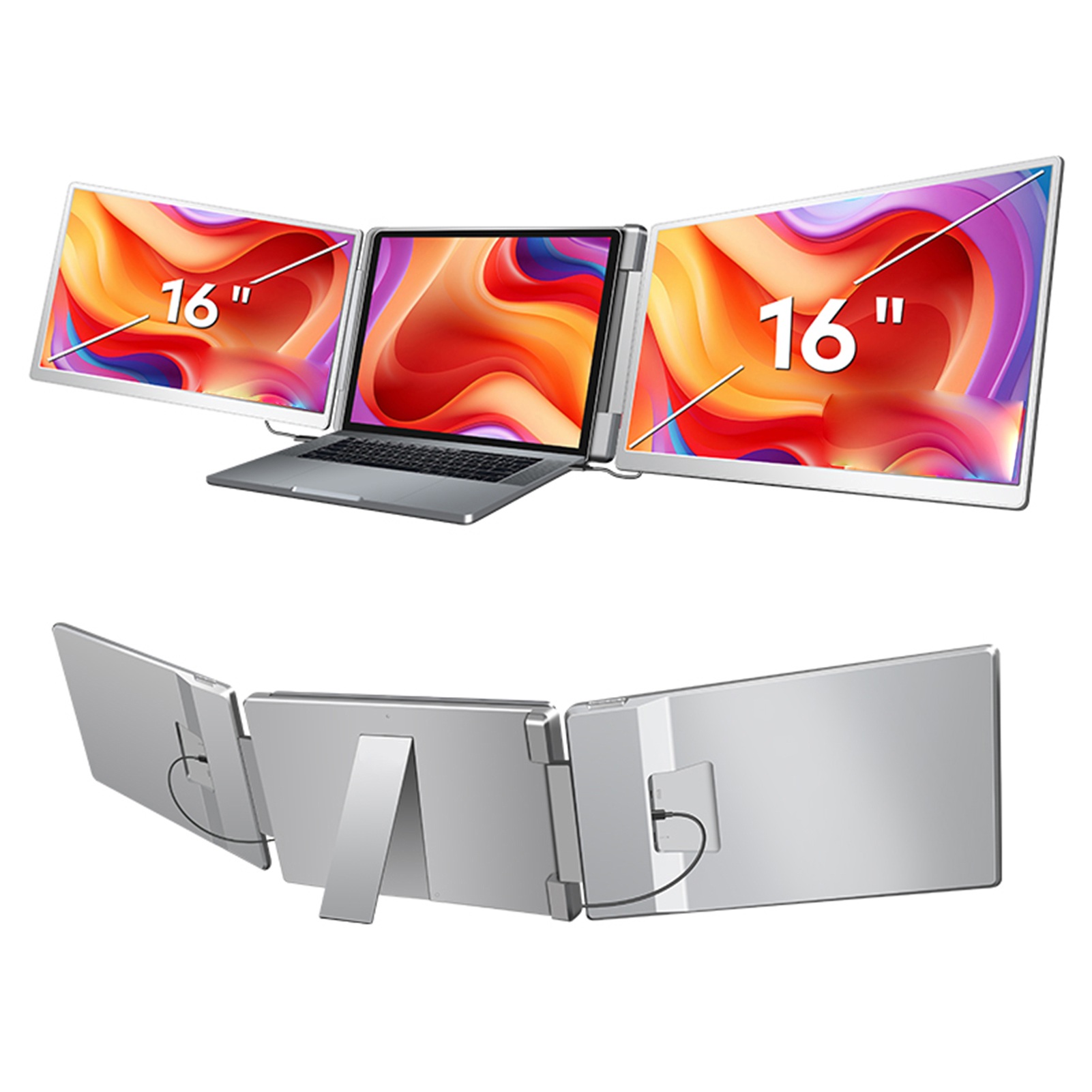 S11 portable 16 inch monitor dual screen laptop with adjustable ...