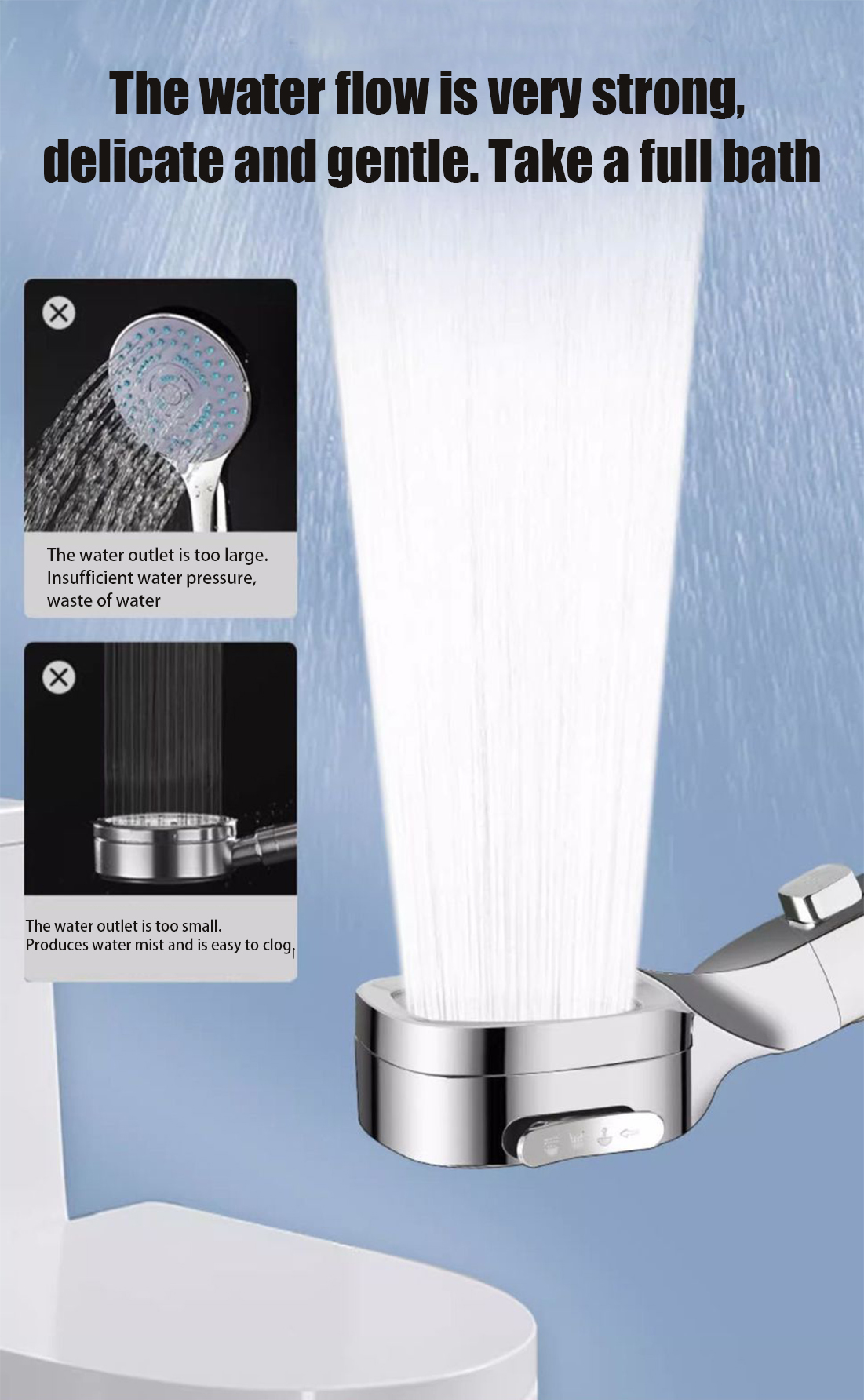 Increase water pressure by 1000% Shower Head High Pressure shower ...