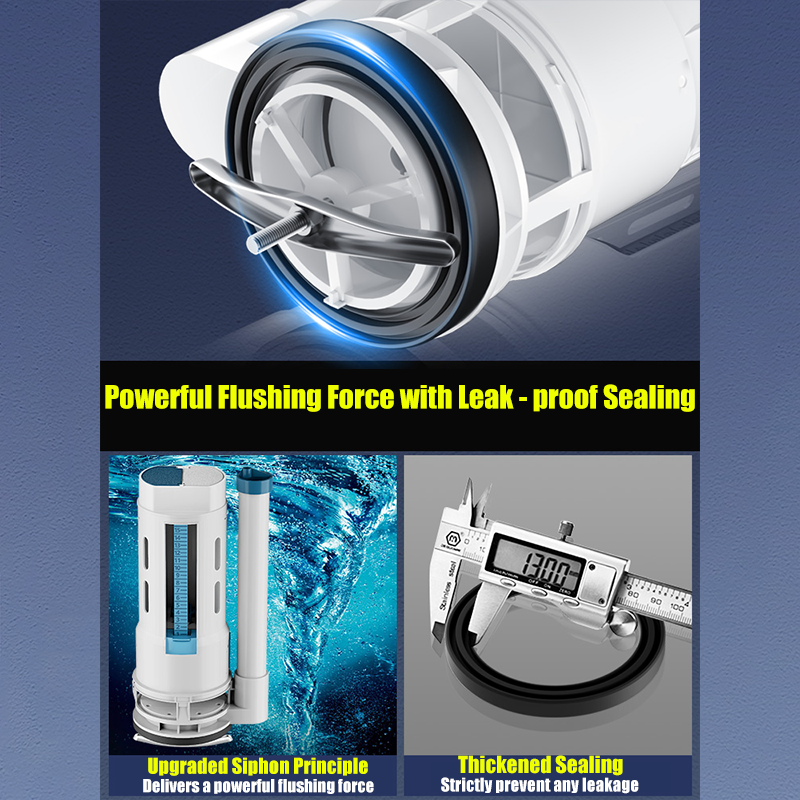 Toilet Single Flush Valve Press Button Lever Inlet Valve Outlet Valve ...