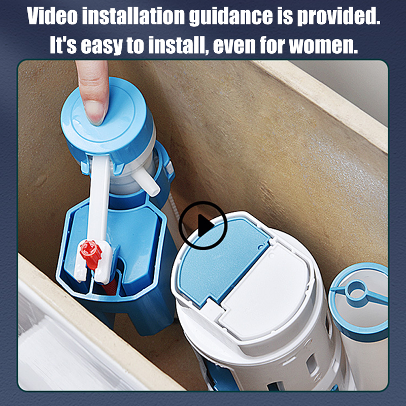 Toilet Single Flush Valve Press Button Lever Inlet Valve Outlet Valve ...