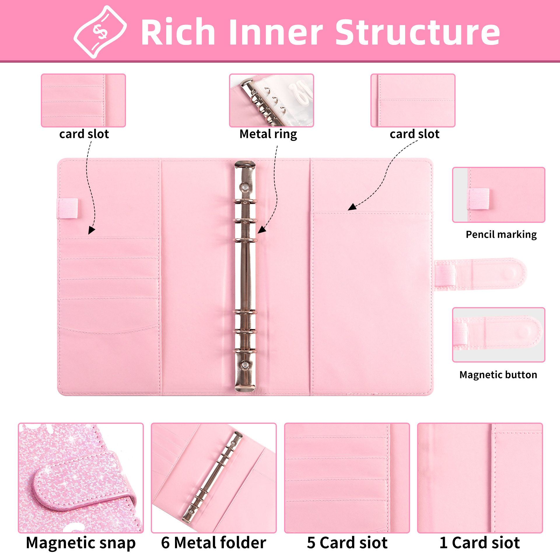 100-day money saving challenge notebook, two-grid lockable money saving ...