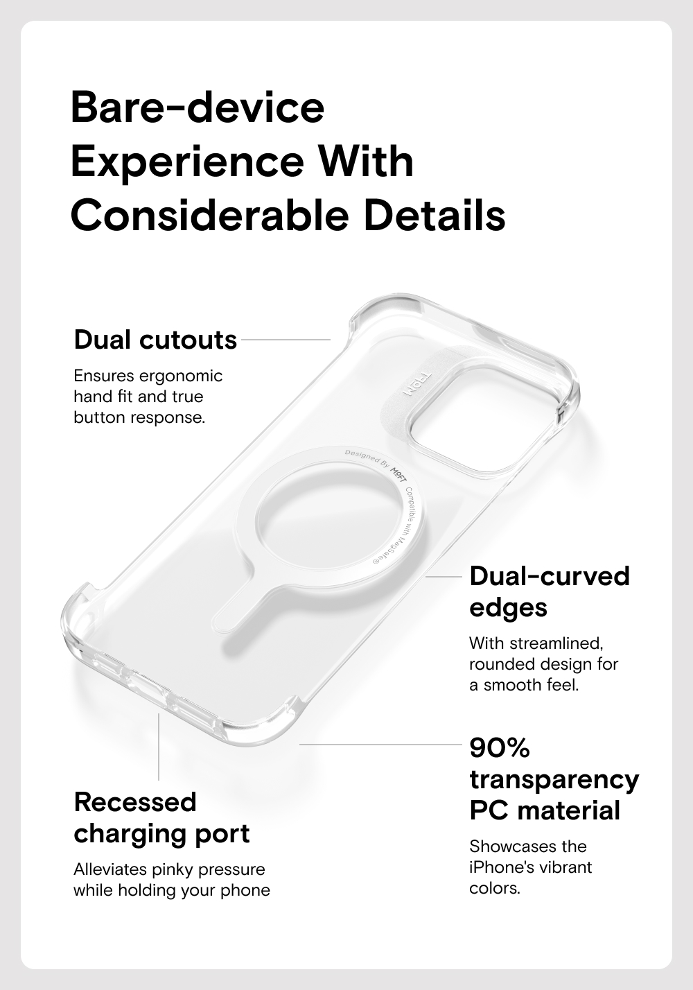 MOFT Snap Clear Case For iPhone 16 Magnetic Compatible Phone Casing # ...