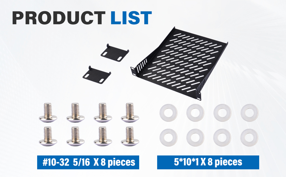 DeskPi RackMate T2 Accessories 1U Rack Shelf for 12U Server Rack ...