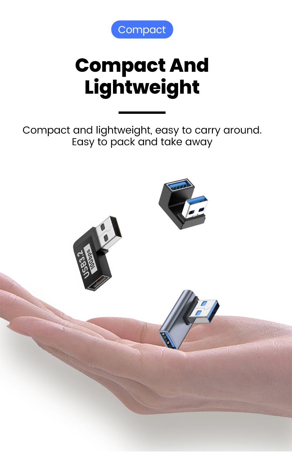 USB3.1 Male To Female Adapter Type-C Female to USB OTG Adapter 90 ...