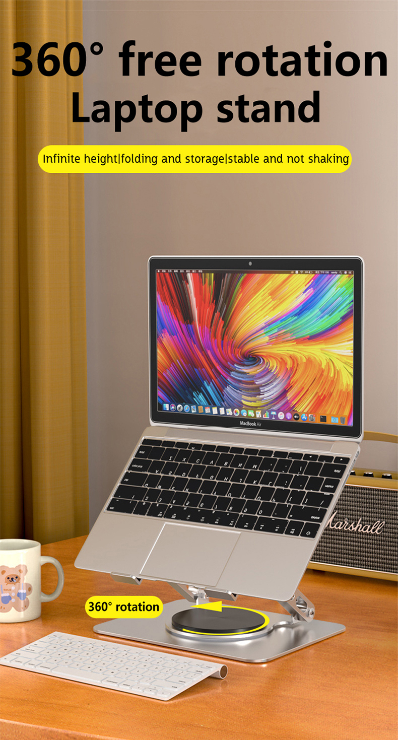 Pendirian Komputer Riba 360° Rotating Laptop Stand Foldable Desktop ...