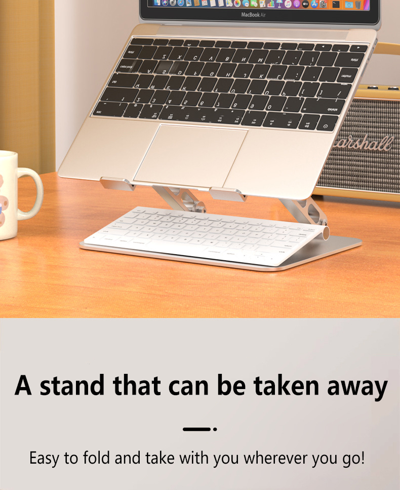 Pendirian Komputer Riba 360° Rotating Laptop Stand Foldable Desktop ...