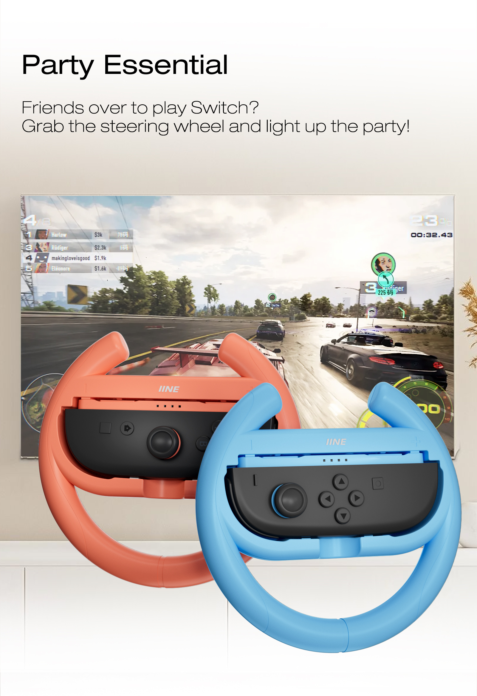 IINE Steering Wheel for Switch 2 /Immersive gaming,Comfortable feel ...