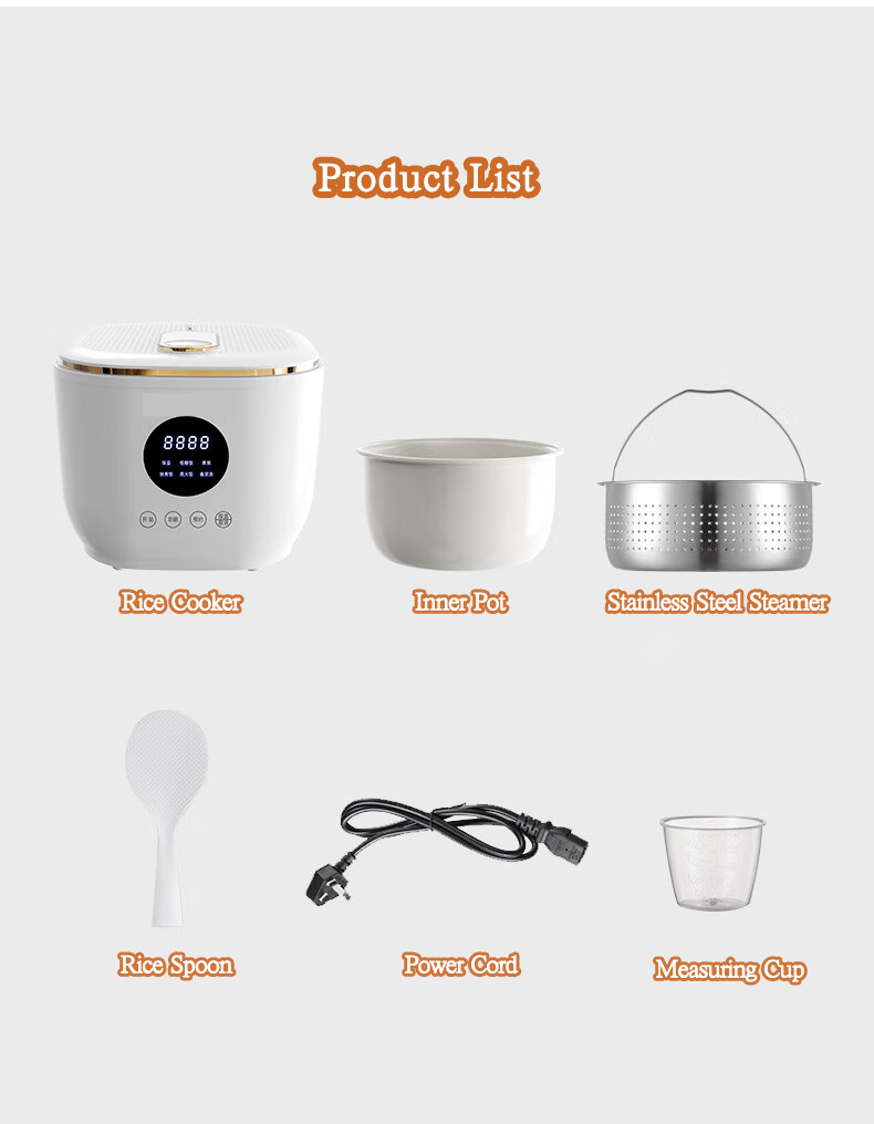 Low Sugar Rice Cooker with Ceramic Oil Non-Stick Inner Pot, Stainless ...
