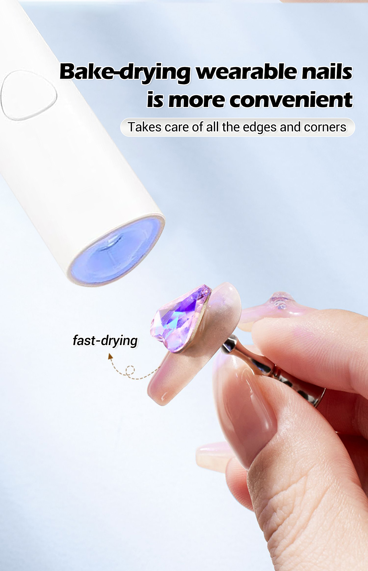 Rechargable Cordless UV GEL Light Portable LED Nail Lamp USB Mini Gel ...