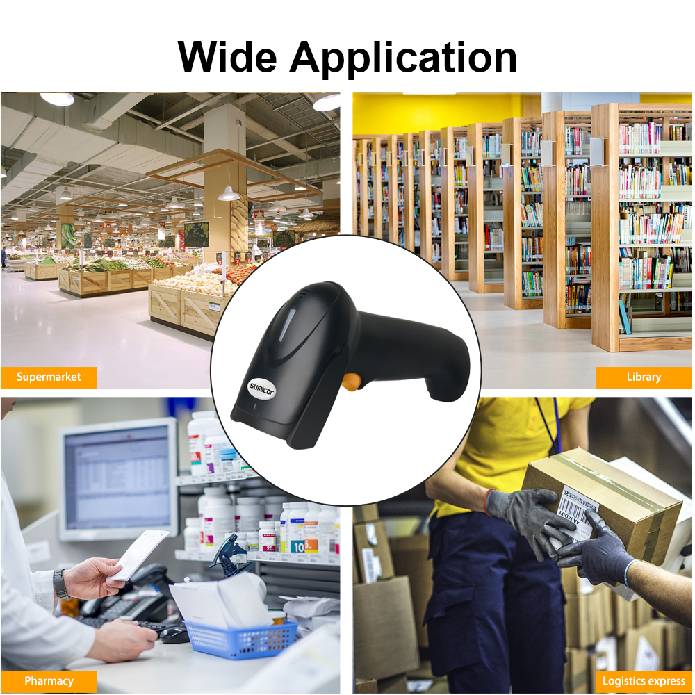 Bluetooth Barcode Scanner, 2D 1D QR Code Screen Scanners Automatic ...