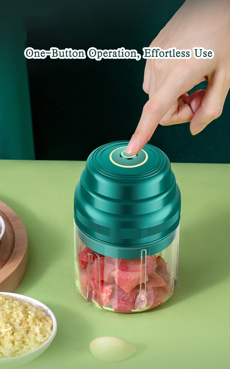Portable Electric Mini Food Processor with 6-Blade Design - Garlic ...