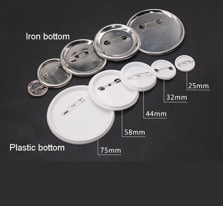 [Local delivery] 100pcs a set of badge materials tinplate badge ...