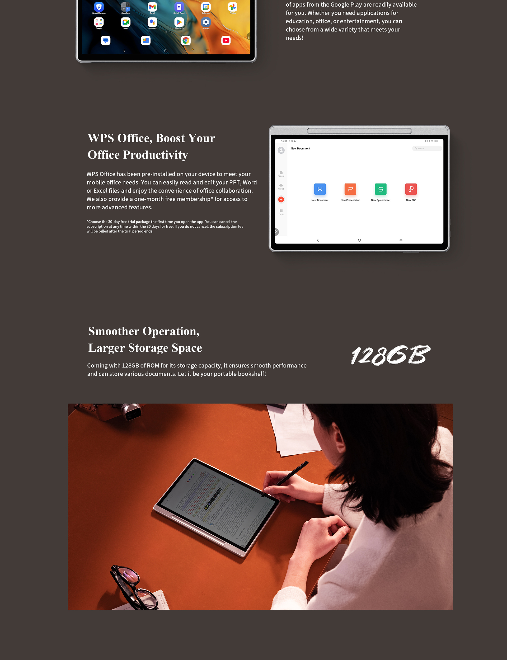 XPPen Magic Note Pad 11 inch World-first 3-in-1 Color Note Pad 128GB E ...