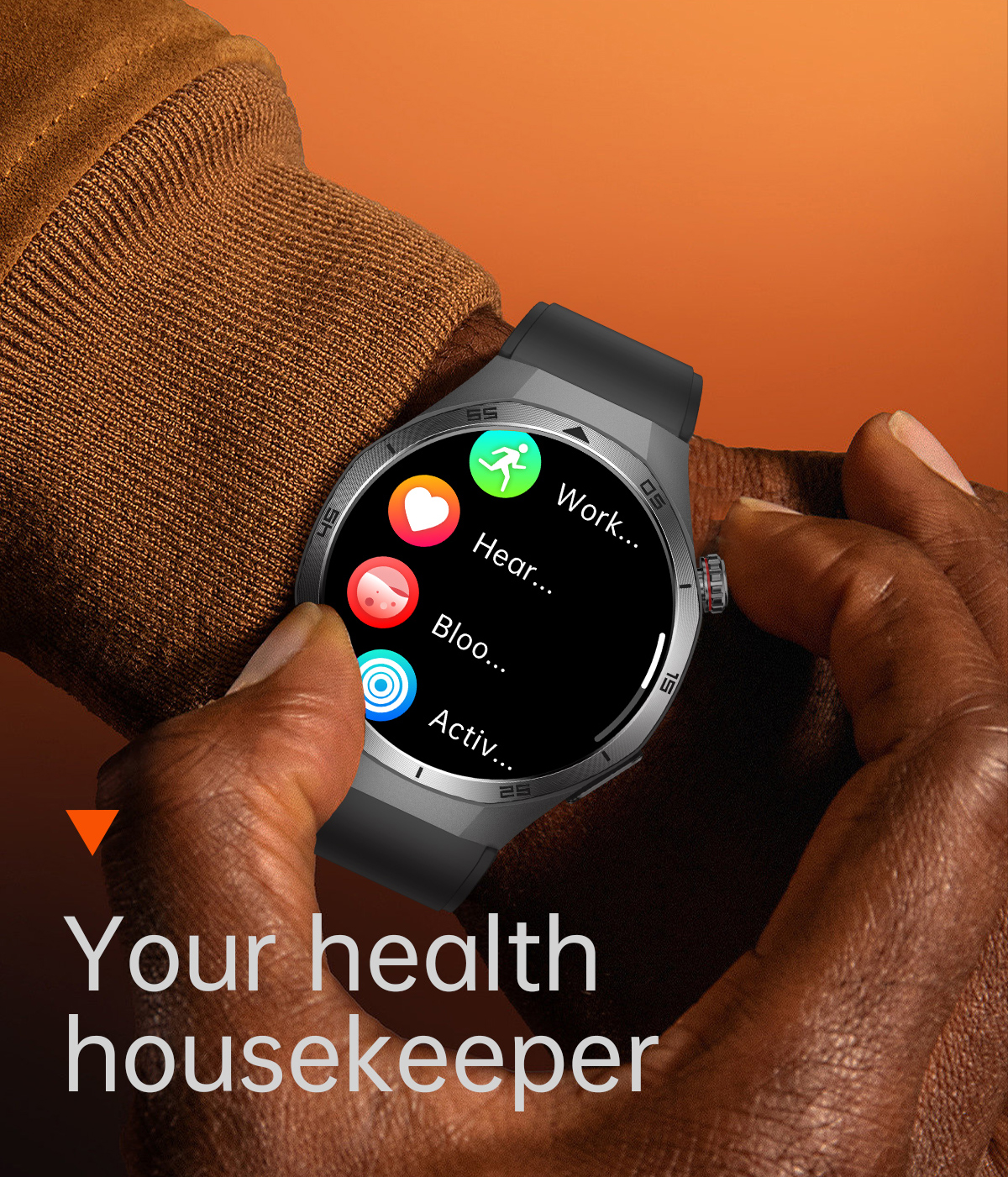 North EDGE ET456 Healthy Smart Watch 1.56 Inch AMOLED Screen ECG Micro ...