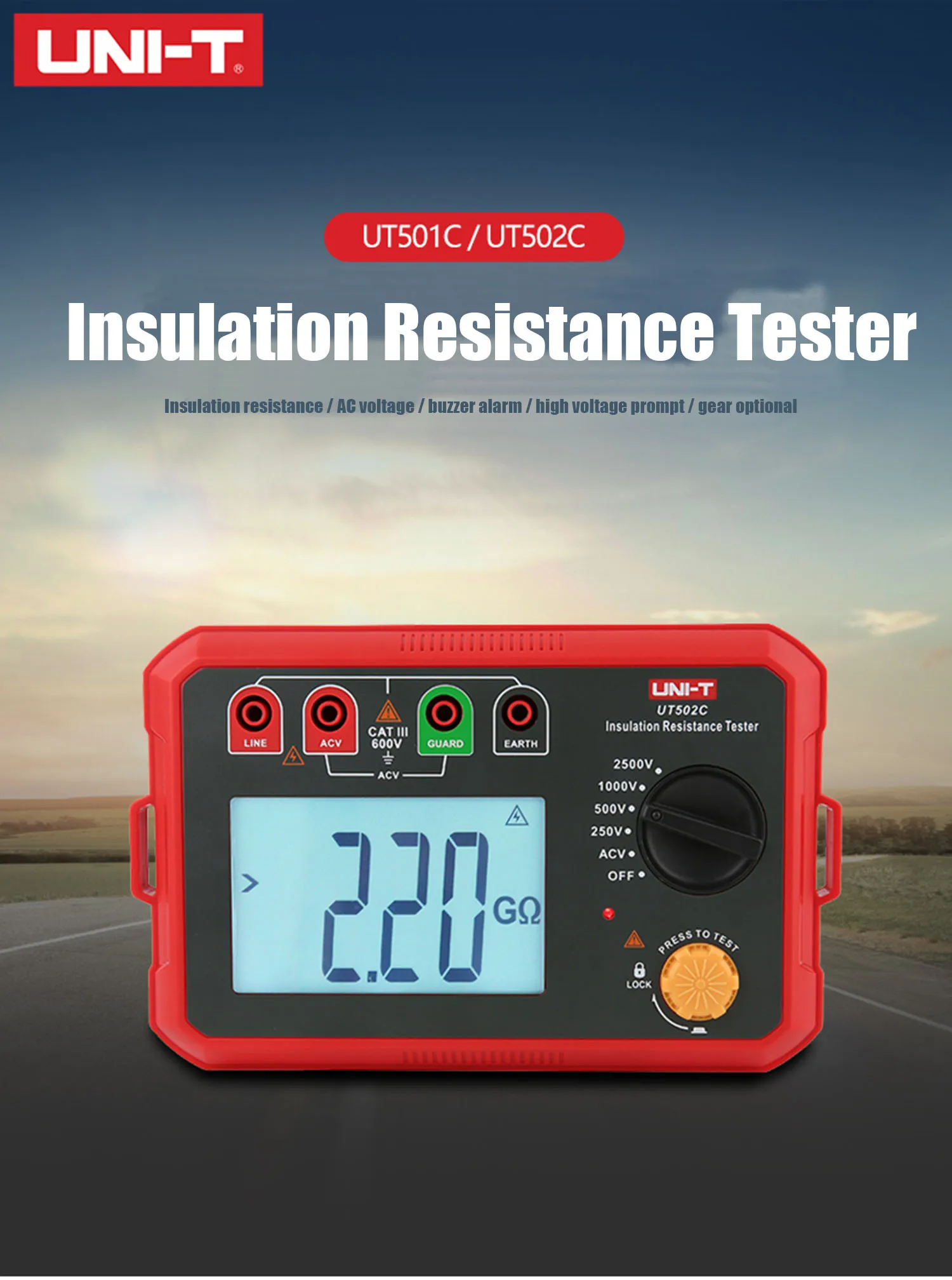 UNI-T UT501C 502C Digital Insulation Resistance Tester Megohmmeter ...