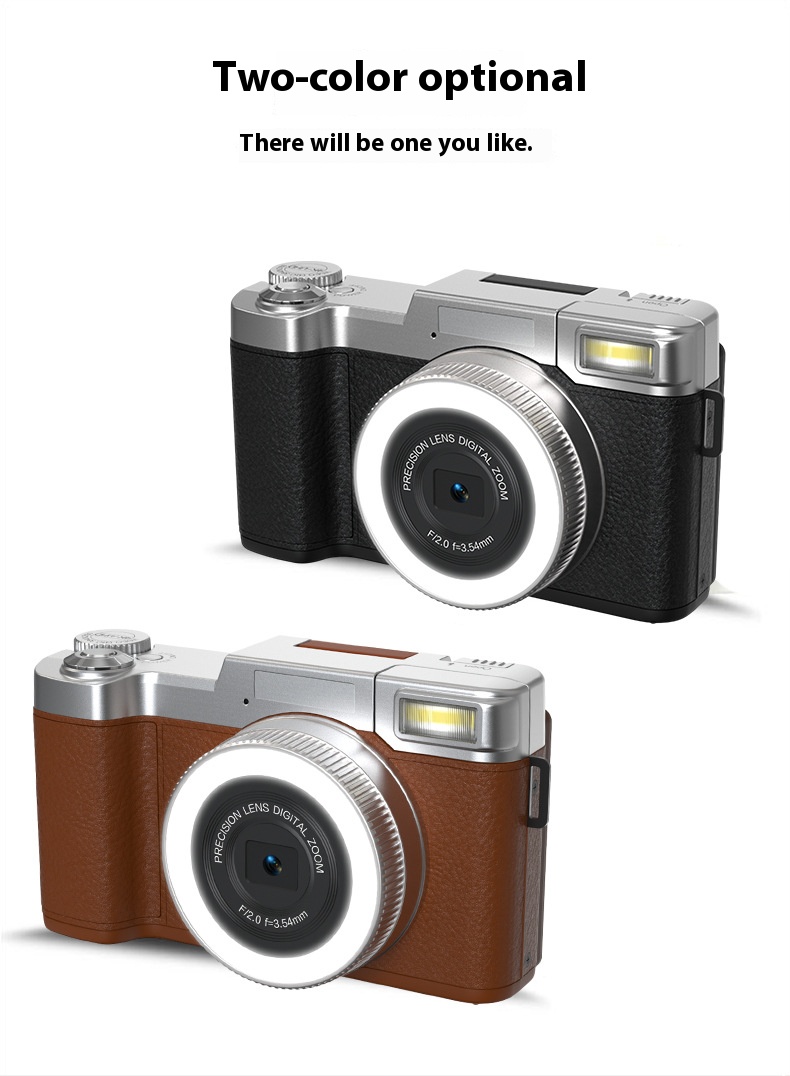 JY FSD-R2L 4K Flip Screen Digital Camera with Beauty Light, CCD Digital ...