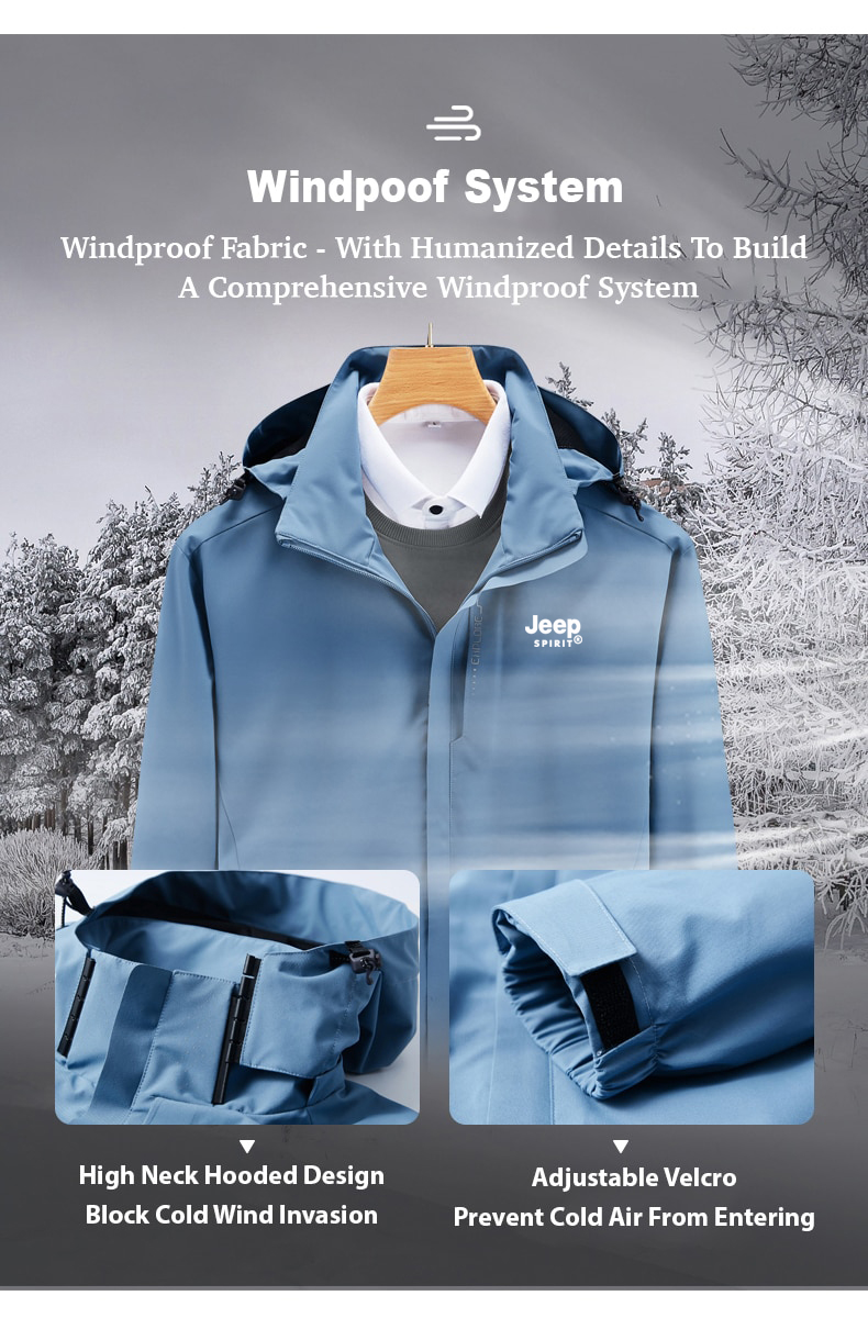 【2-3 days arrive!!!】JEEP SPIRIT Windproof and Waterproof Hiking Jacket ...