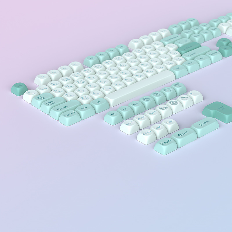 GMK Mint Soda Keycaps Set 125 Keys PBT Keyboard Cap MOA Profile game ...