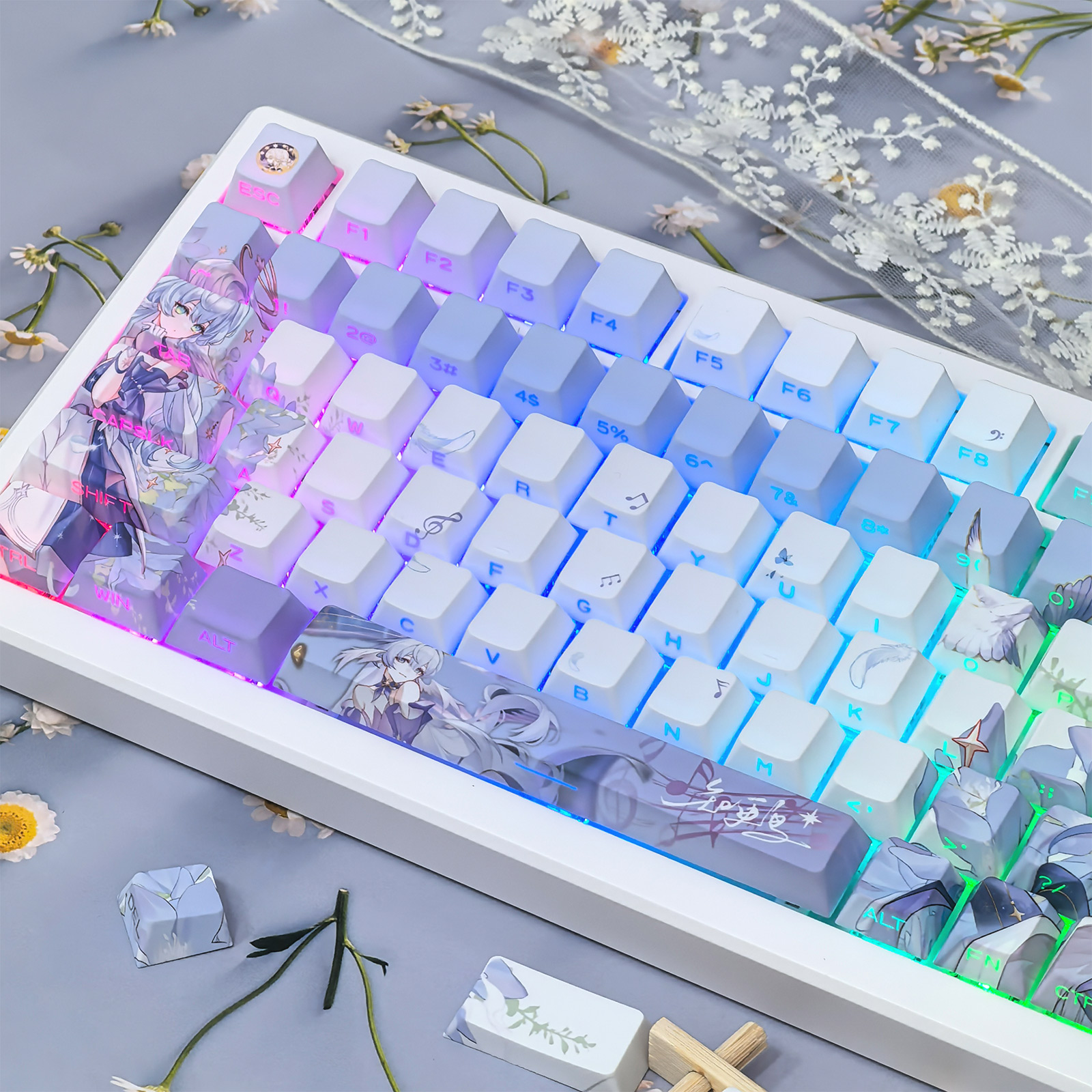 Robin Keycap Cherry Profile 120+ Keys PBT Five-sided Dye Sublimation ...