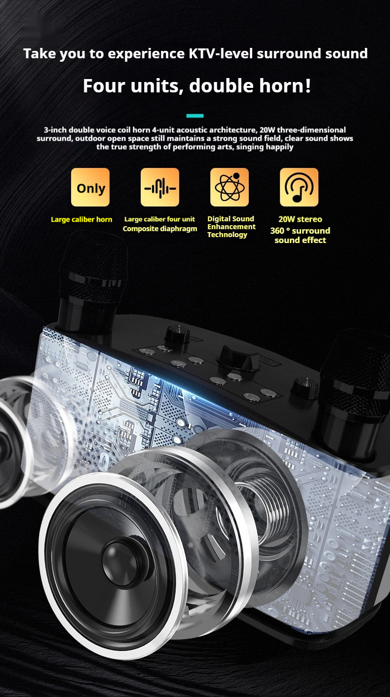 Newmsnr New 20W Home Bluetooth Speaker Karaoke Reverberation Sound ...