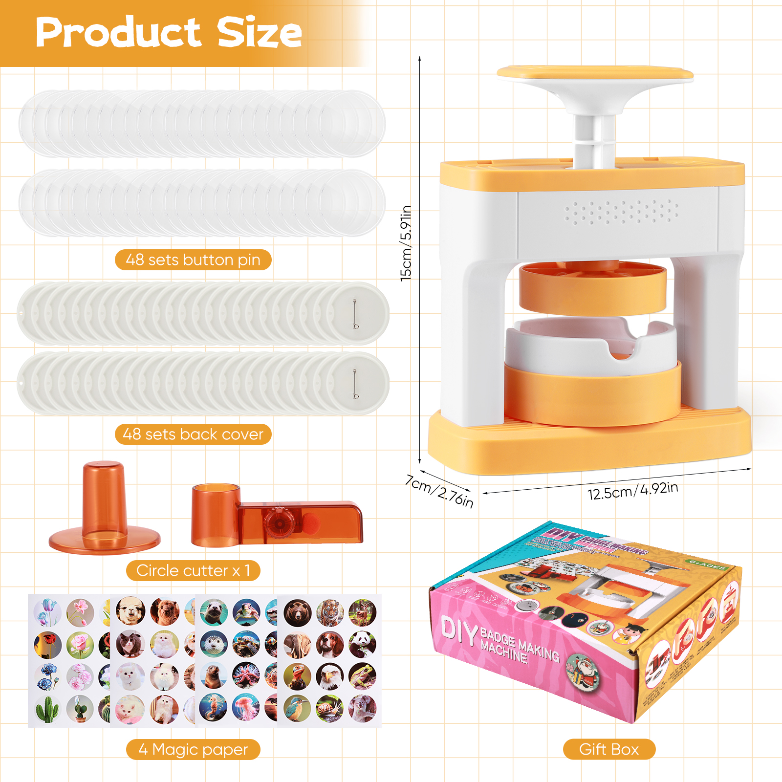 【Local delivery】Button Maker Machine Badge Maker Press Machine for ...