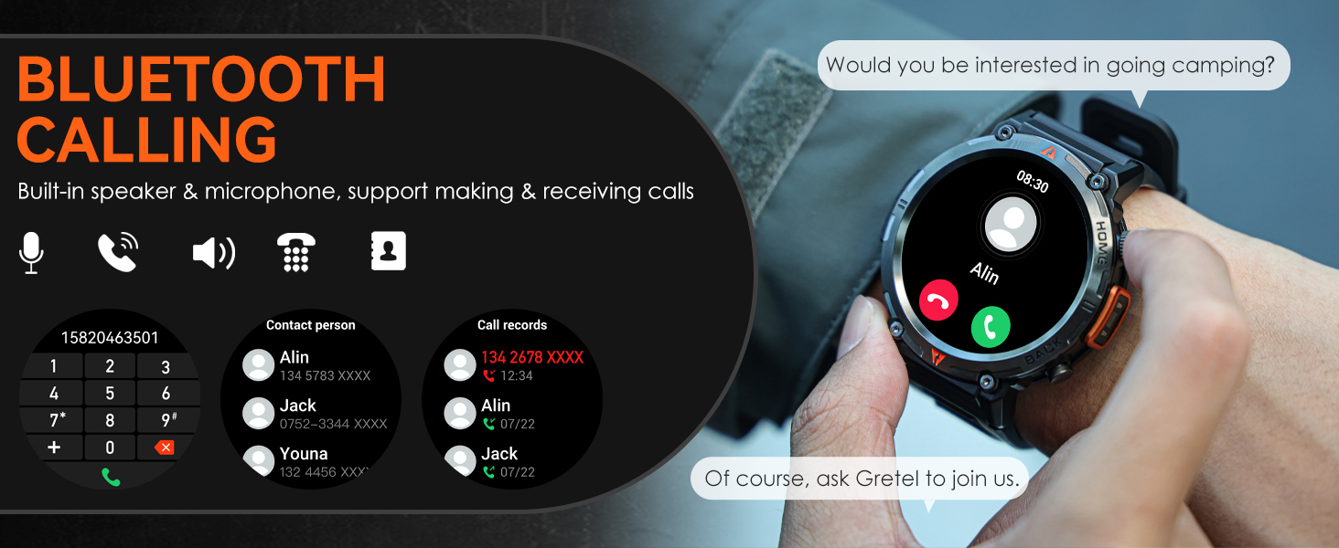 KE3 Bluetooth Call Smart Watch Men Full Touch Screen Health Monitor ...