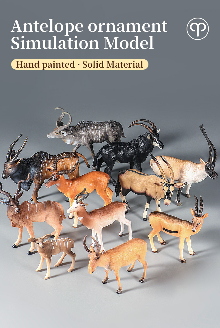Wildlife Solid Simulation African Jungle Animals Toy Antelopes Figure ...